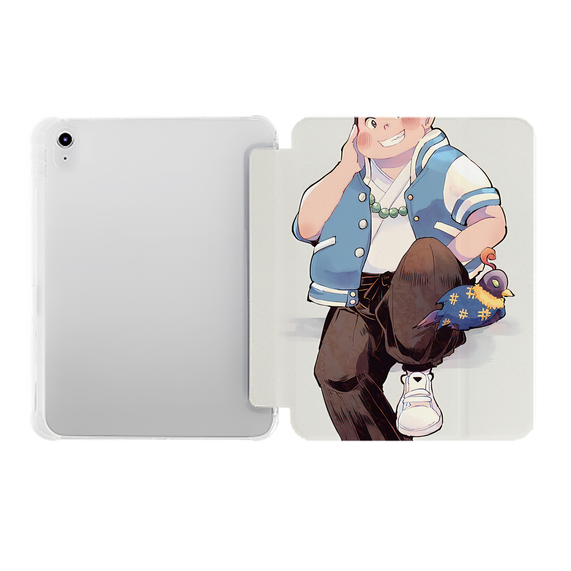 （画像用） 妖怪ウォッチ Yo-kai Watch IPad ケース ペン収納付き 三つ折りスタンド PUレザー×シリコン 対応機種9.5/10.5/10.9インチ